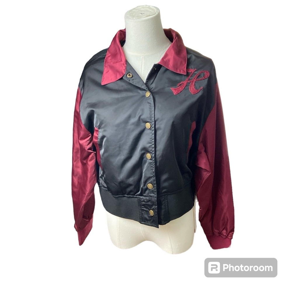 Honor The Gift Stadium Jacket Small Women's Black Burgundy